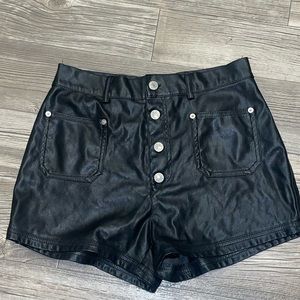 Vegan Leather Shorts